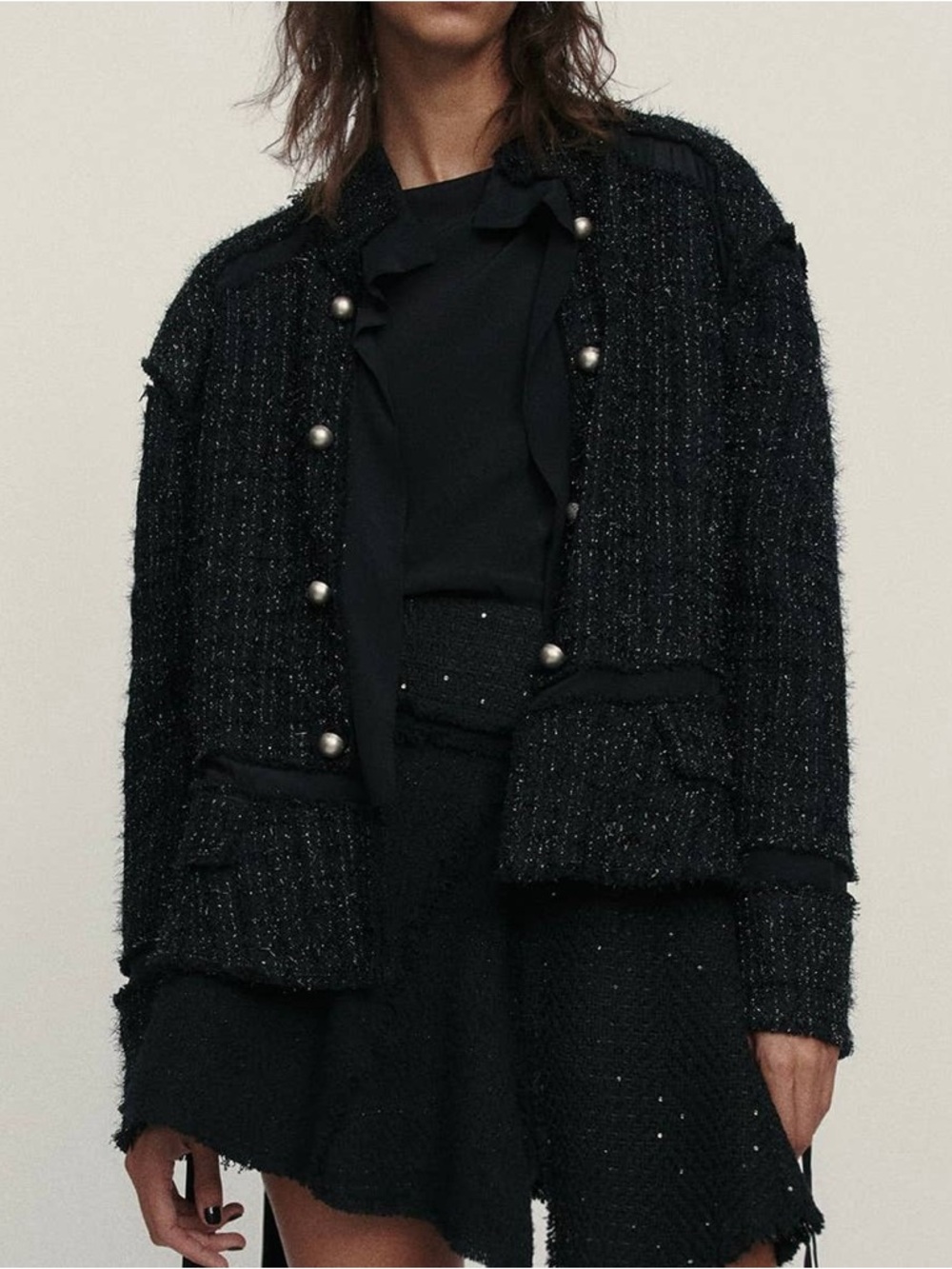 Zara Limited Edition Textured Metallic Tweed Soft Cardigan
Blazer Jacket no belt - Picture 7 of 7